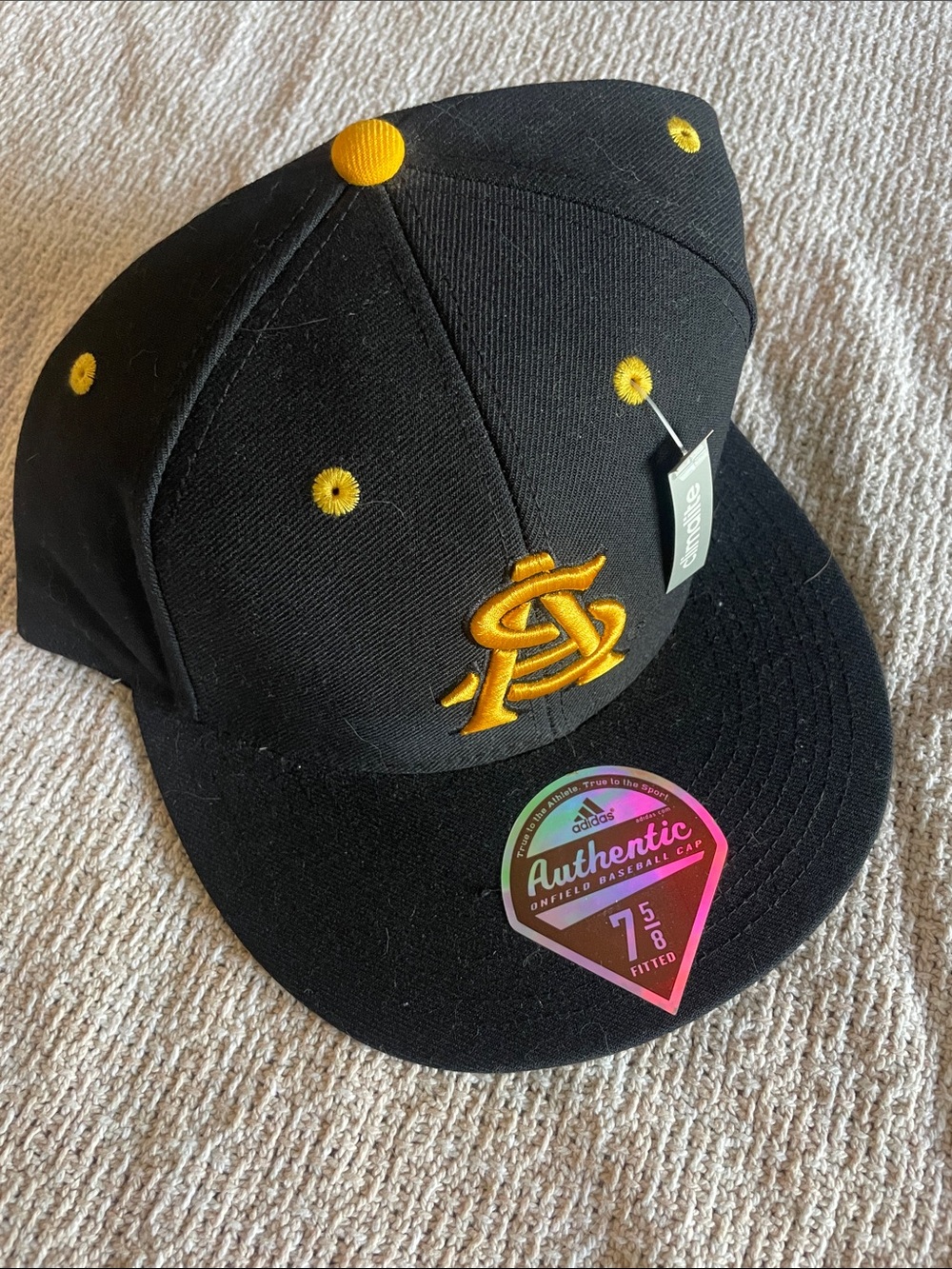 Adidas ASU fitted Baseball Cap with Gold Interlocking A S logo